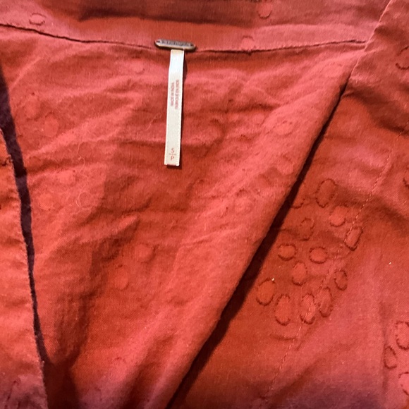 Free People Rust colored Long sleeve shirt Size Small - Picture 3 of 6